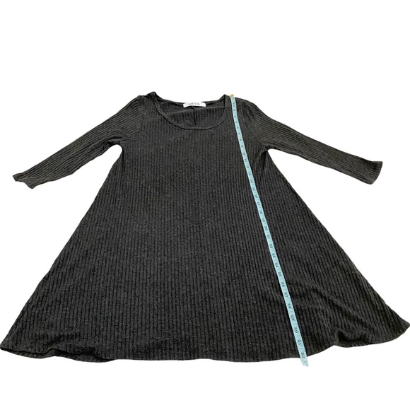 Fab’rik Gray Ribbed Knit Long Sleeve Dress, Size Large - Picture 5 of 9